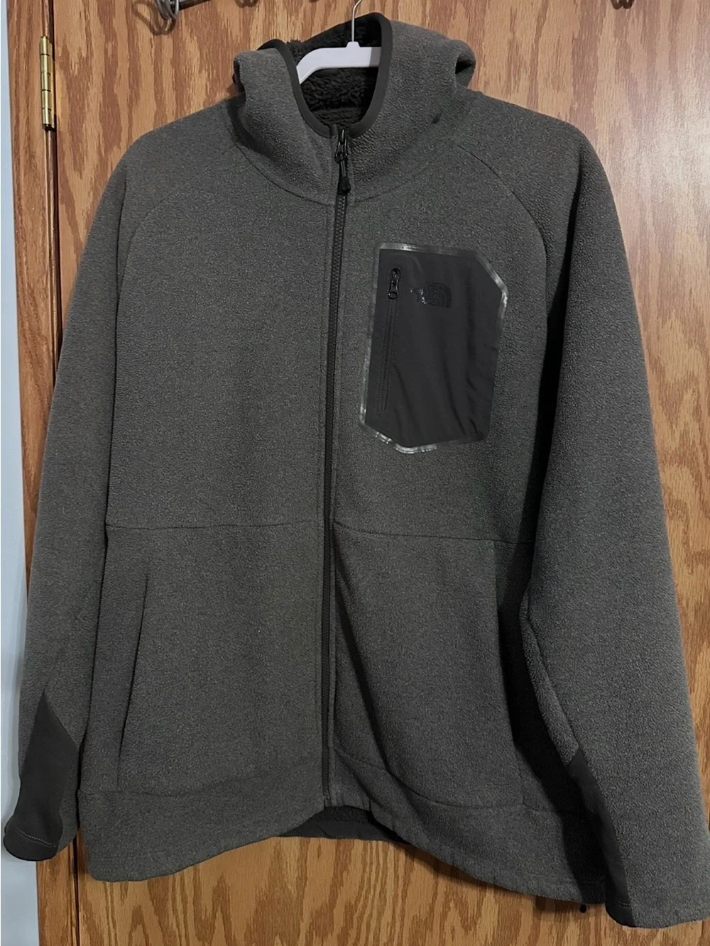 The North Face Men's Dark Gray Full-Zip Fleece Hooded Jacket XL